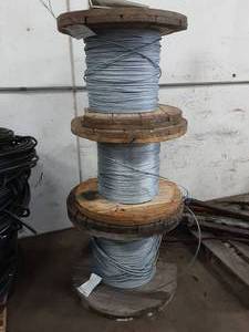 lot 23 image: 3-Wood Spools Of Cable- 2-Rolls 14 In. 1-Roll 516 In.