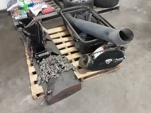 lot 34 image: Pallet Of Hustler Fast Track Lawn Mower Attachments (Plow & Bagger)