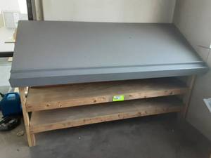 lot 69 image: Wood Drafting & Blue Print Table 40x98x59