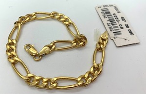 lot 3 image: 14K Gold Link Bracelet, 7.5 Long,  Original Tag