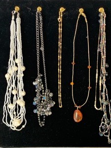 lot 400 image: Misc. Costume Jewelry Lot - Pinks Golds, Neutral Tones