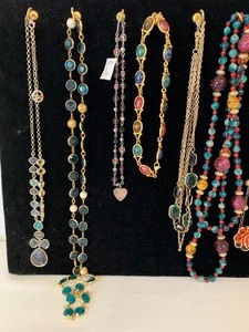 lot 403 image: Misc. Costume Jewelry Lot - Reds, Gold and Jewel Tones