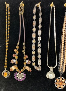 lot 412 image: Misc. Costume Jewelry Lot - Eclectic Collection of Tortoise-Shell, Earth Tones, Amber and Rusty Oranges