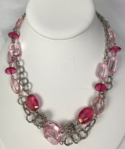 lot 416 image: Misc. Costume Jewelry Lot - Pinks, Purples and Gold Tones - A Very Full Lot