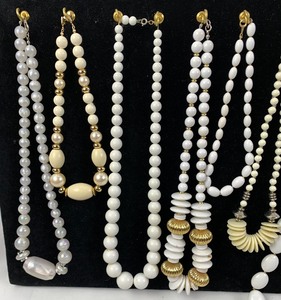 lot 430 image: Misc. Costume Jewelry Lot - Classic Black and White