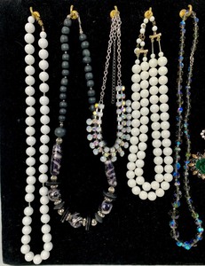 lot 435 image: Misc. Costume Jewelry Lot -Black and White Razzmatazz