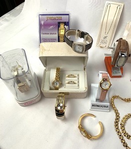 lot 454 image: Misc. Costume Jewelry and Watches I - Pink, Silver and Gold Tones