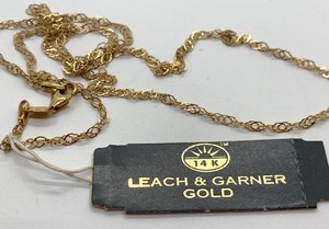 lot 7 image: Delicate Leach and Garner 20 14K Double Link Chain Necklace,  Original Tag