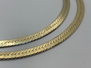 lot 142 image: Gold Over Sterling Silver 20 Flat Serpentine Neck Chain