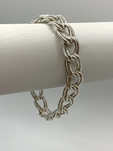 lot 166 image: Solid Link Sterling Silver Bracelet, 7-14 Long, Original Tag