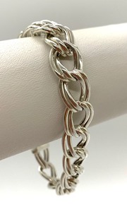 lot 167 image: Solid Link Sterling Silver Bracelet, 7-14 Long, Original Tag