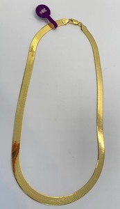 lot 174 image: Gold Over Sterling Silver Flat 17-14 Serpentine Necklace, Made in Italy