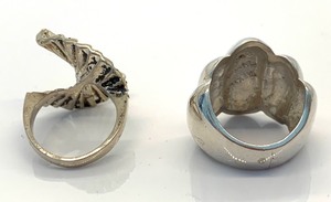 lot 181 image: 2 Solid Sterling Silver Rings, Size 5-34