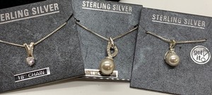 lot 201 image: Pearly Lot - Necklaces, Bracelets, Earrings w Faux Pearls, Mostly in Sterling Silver