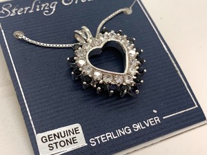lot 204 image: Mostly Sterling Lot - 2 Rings Size 9, Sim. Diamond Heart Necklace and More