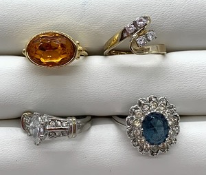 lot 321 image: Fashion Rings, Size 7-34, Group B - 4 Rings