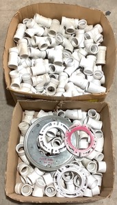 lot 172 image: Assorted Boxes of Plastic Pipe Fittings