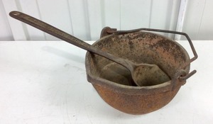 lot 320 image: Cast Iron Pot with Ladle