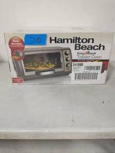 lot 30 image: HAMILTON BEACH Easy Reach 1400 W 6-Slice Gray Convection Toaster Oven with Built-In Timer