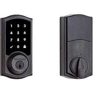 lot 34 image: KWICKSET Z-Wave SmartCode 916 Touchscreen Venetian Bronze Single Cylinder Electronic Deadbolt Featuring SmartKey Security