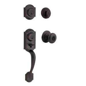 lot 40 image: KWICKSET Montara Venetian Bronze Single Cylinder Door Handleset with Juno Entry Door Knob Featuring SmartKey Security