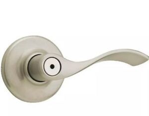 lot 46 image: KWICKSET Balboa Satin Nickel Privacy BedBath Door Lever with Microban Antimicrobial Technology