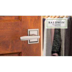 lot 47 image: BALDWIN Torrey Satin Nickel Low Profile Rose BedBath Privacy Door Lever