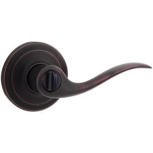 lot 54 image: KWICKSET Tustin Venetian Bronze Privacy BedBath Door Lever with Microban Antimicrobial Technology