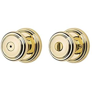 lot 58 image: BALDWIN Prestige Alcott Polished Brass BedBath Door Knob
