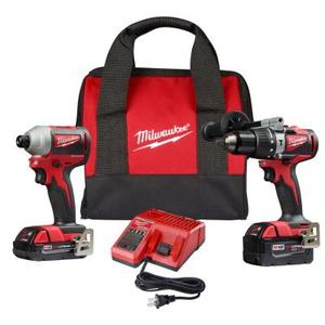 lot 65 image: M18 18-Volt Lithium-Ion Brushless Cordless Hammer DrillImpact Combo Kit (2-Tool) with 2 Batteries, Charger and Bag
