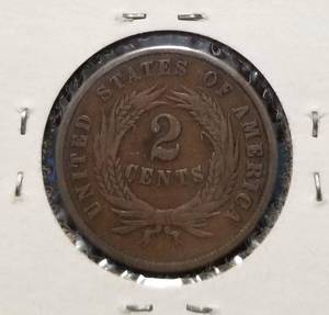 lot 13 image: 1865 US TWO CENT PIECE