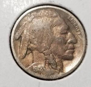 lot 46 image: 1918 BUFFALO NICKEL VF 34 HORN