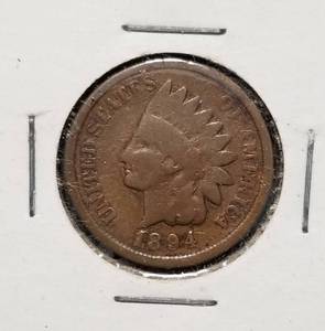 lot 57 image: 2 INDIAN HEAD CENTS 1894 1903