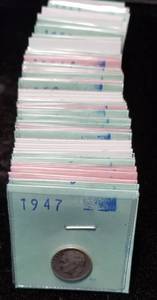 lot 04-A image: DEALER LOT OF 51 US 90% ROOSEVELT SILVER DIMES RETAIL READY