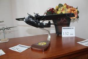 lot 125 image: Consolidated Aircraft B64 Dual Prop Airplane Table Dcor with Stand 10H