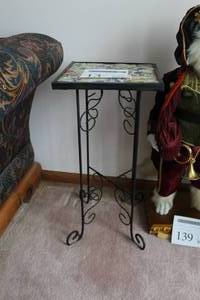 lot 13 image: Metal Side Table 12Lx12Wx24H