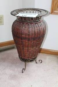 lot 138 image: Wicker Floor Vase  11-12Dx20H