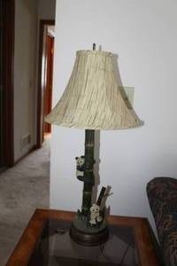 lot 144 image: Panda Bear Table Lamp with Shade 31H