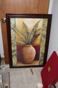 lot 98 image: Palm Leaves in Vase Framed Wall Art