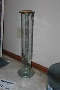 lot 50 image: Glass Cylinder Jar with Cork Stopper 6Dx23H