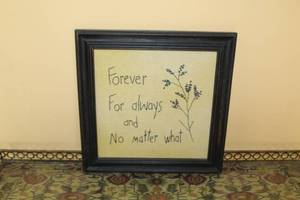 lot 159 image: Forever For Always No Matter What Framed Wall Dcor  11-12Wx 11-12H