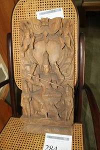 lot 284 image: Hand Carved Wood Artwork 12Wx3Dx24H