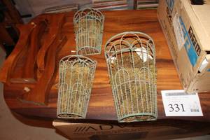 lot 331 image: Lot of (3) Bird Cage Wall Dcor