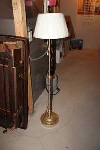 lot 304 image: Metal Floor Lamp with White Fabric Shade 53H