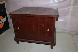 lot 45 image: Wood Side Table 2-sliding door 23-12Lx17-12Wx18-12H