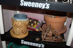 lot 382 image: Home Dcor - Basket, Pots, Lamp Head, Novi Kids Party Footballs, Childrens Books