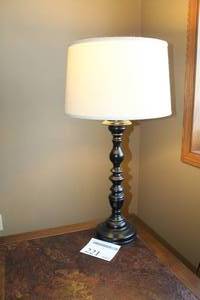 lot 221 image: Table Lamp with White Shade 33H