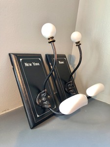 lot 31 image: Pair of Vintage Hotel Style CoatHat Hooks
