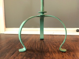 lot 39 image: Primitive Painted Metal Floor Candle Stand