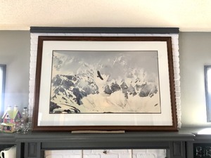 lot 42 image: HUGE Framed Signed Numbered Thomas Mangelsen Soaring Eagle Photo Print
